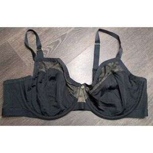 Lane Bryant Cacique 42D Black Mesh Unlined Demi Bra New Without Tags (553D